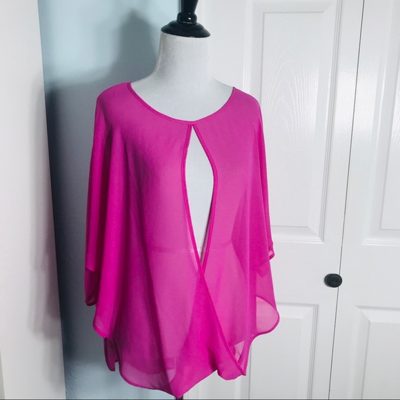 hot pink cover up swimwear